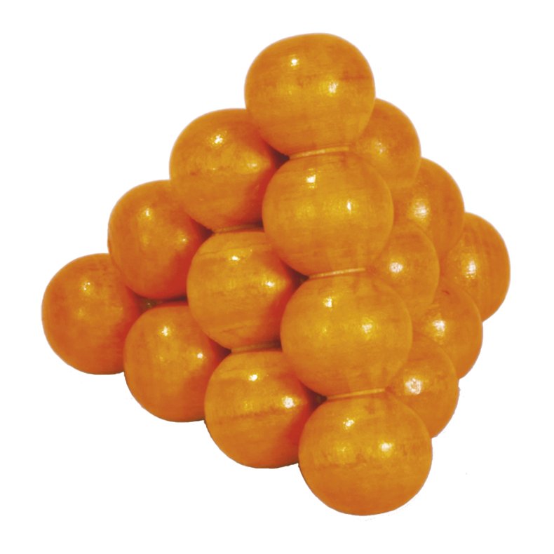 Tr-3D-puslespil, Kugle-pyramide, orange, Svrhedsgrad 2/5