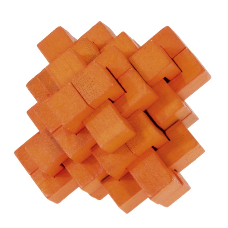 Bambus-3D-puslespil, farvet, Ananas, orange, Svrhedsgrad: 4/5