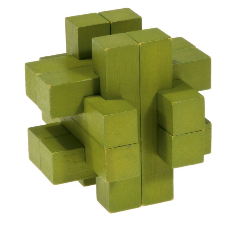Bambus-3D-puslespil, farvet, Bjlke-konstruktion, grn, Svrhedsgrad: 3/5