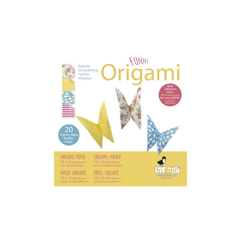 Funny Origami 15x15 cm, Sommerfugle, Svrhedsgrad: Easy