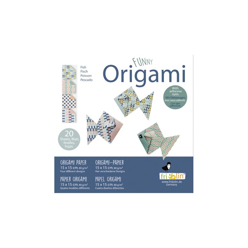 Funny Origami 15x15 cm, Fisk, Svrhedsgrad: Easy