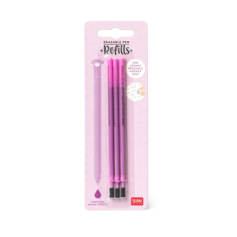 Refills til Erasable gel pens, 3 stk., lilla 