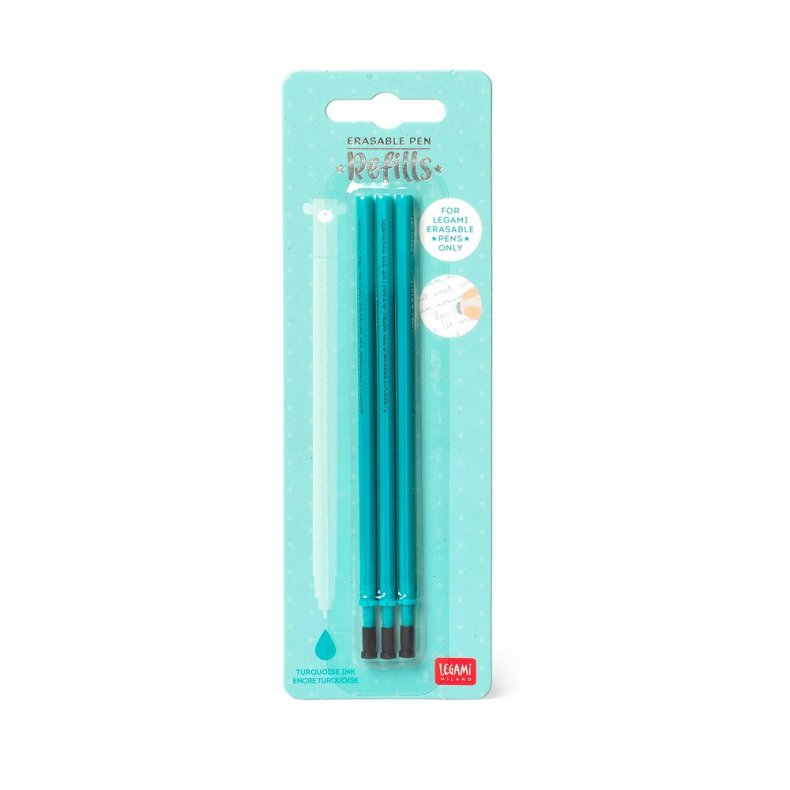 Refills til Erasable gel pens, 3 stk., turkis 