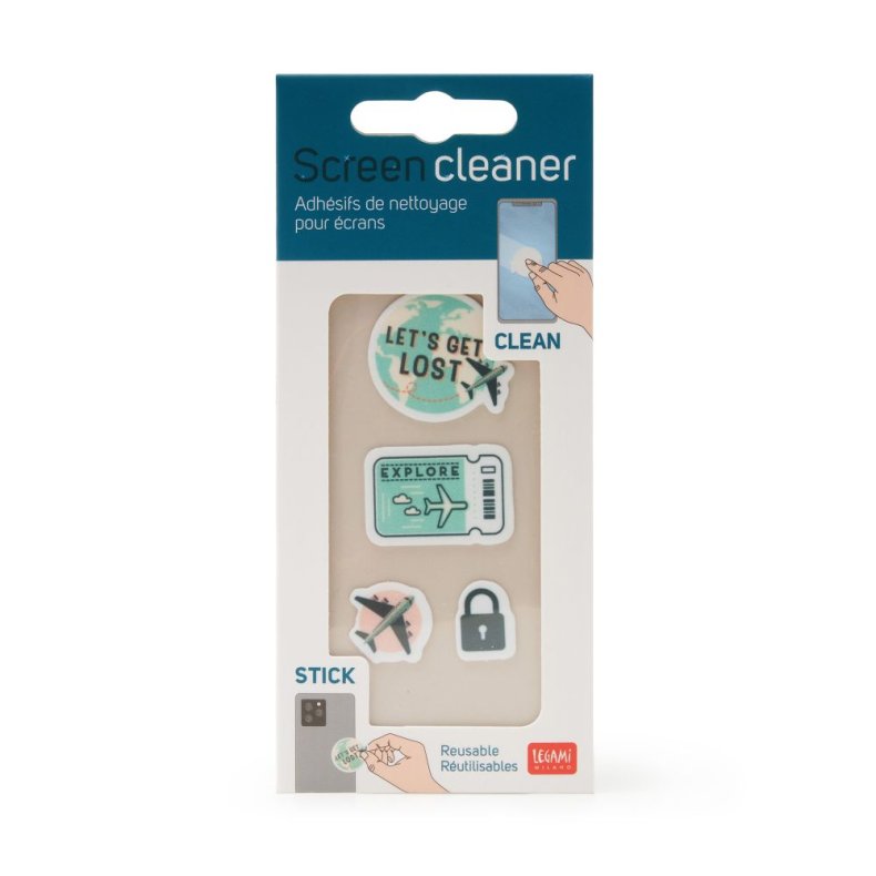 Screen cleaner stickers, Travel, st med 4 stk 