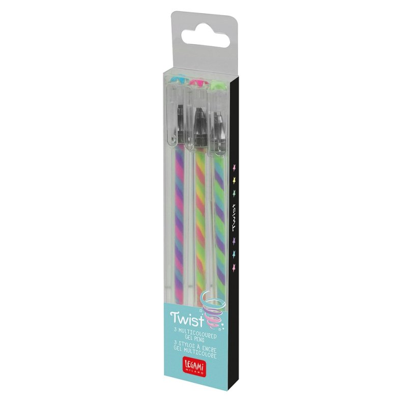 Twist pen, multifarvede gelpenne, st med 3 stk