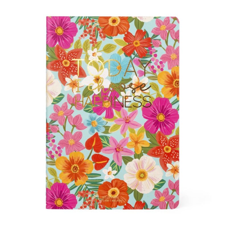 Notesbog, Quaderno Medium, Blank, Flowers 