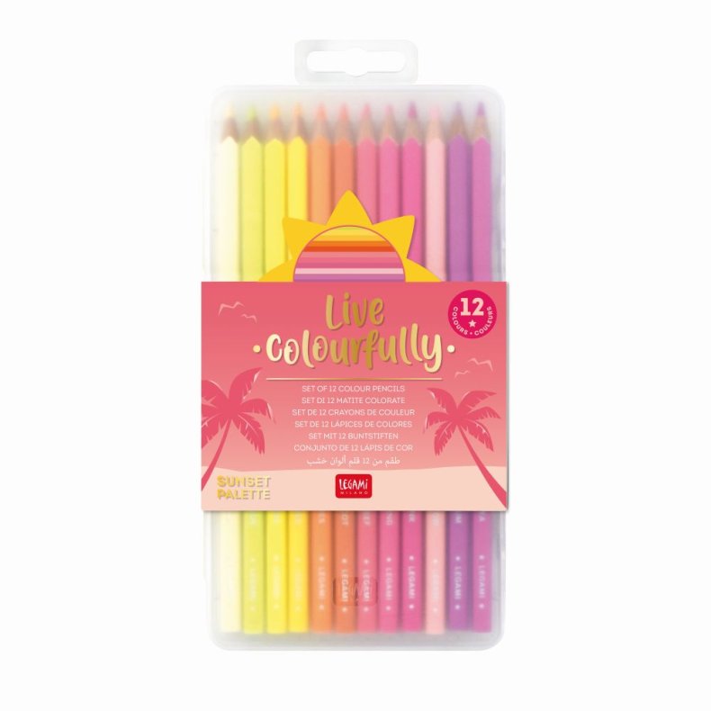 Colour pencil set, Live Colourfully - Magenta, st med 12 blyanter